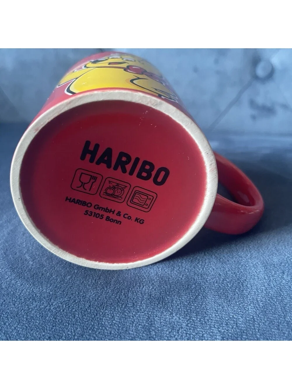 HARIBO Coffee Mug Gummy Gold Bear Red Yellow Novelty Baren Starker RARE PROMO